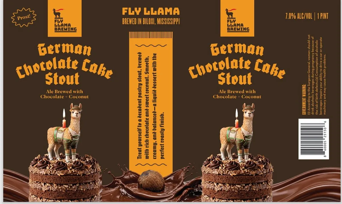 German Chocolate Cake Stout label
