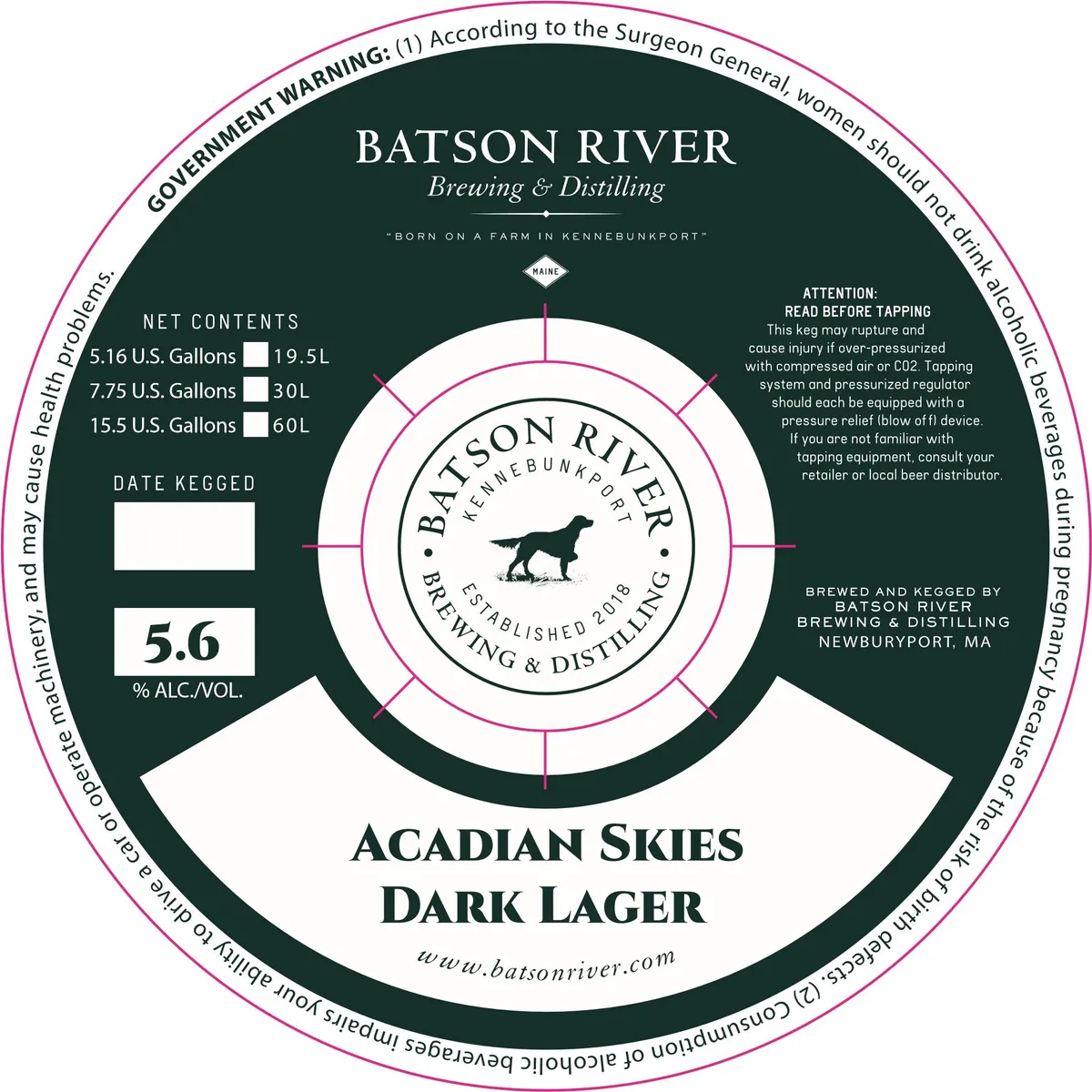 Acadian Skies Dark Lager label