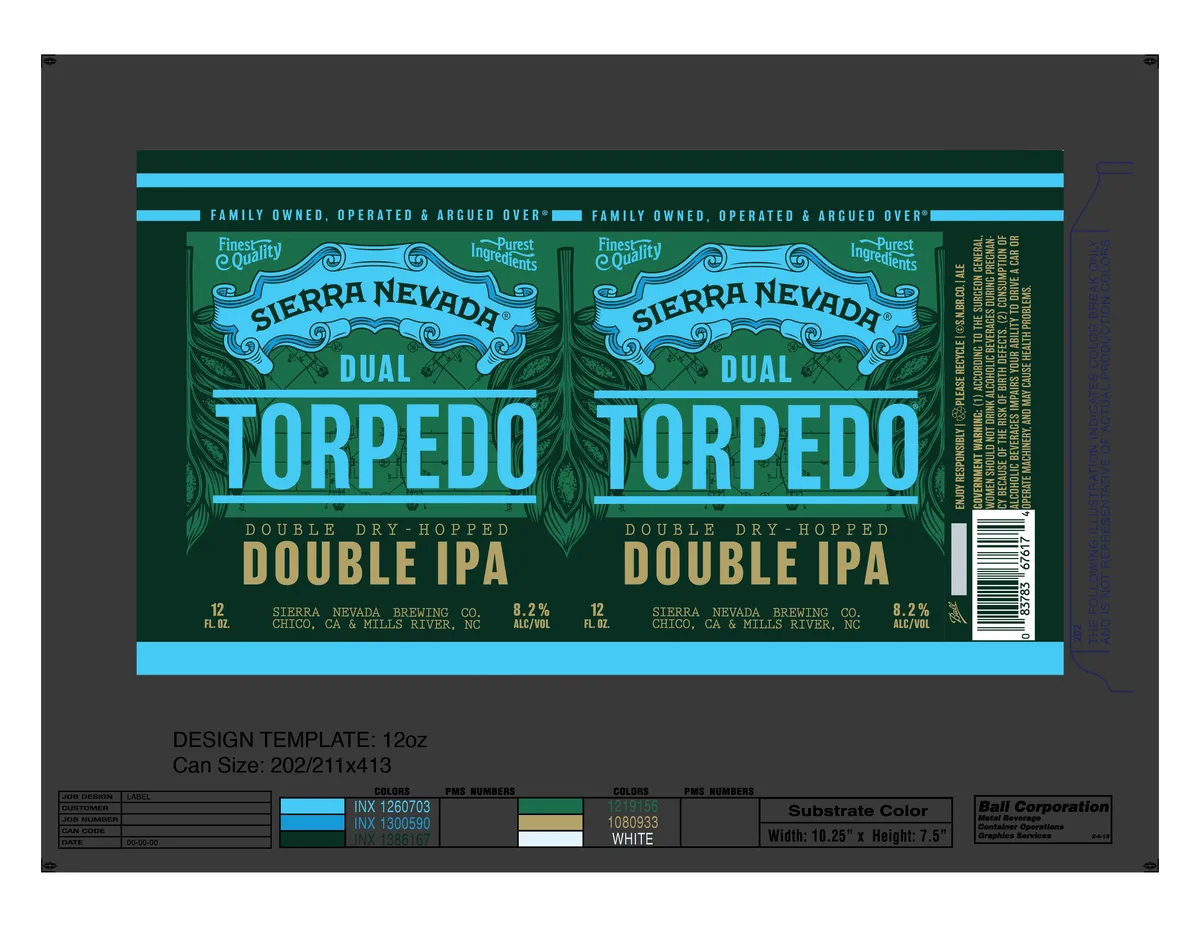 Dual Torpedo Double Dry-Hopped Double IPA label