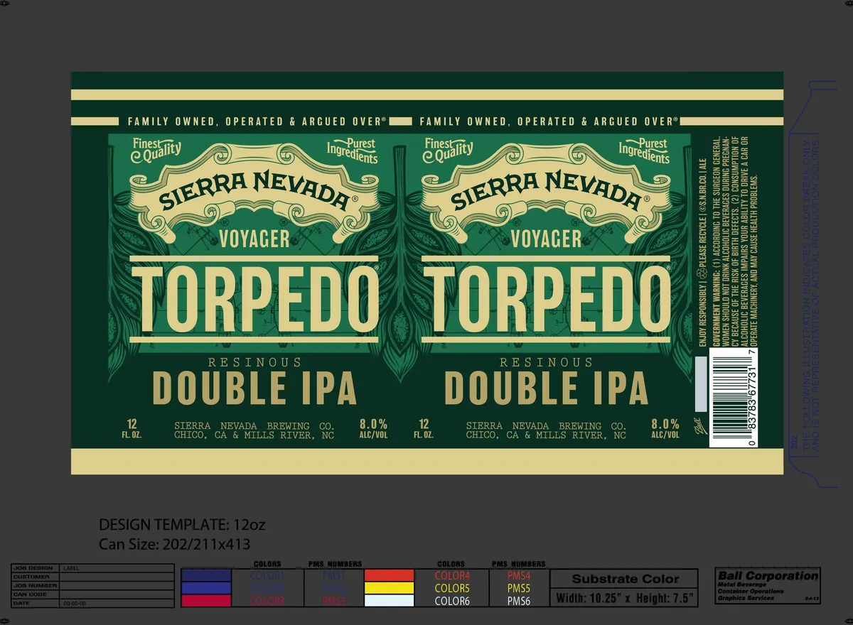Voyager Torpedo Double IPA label