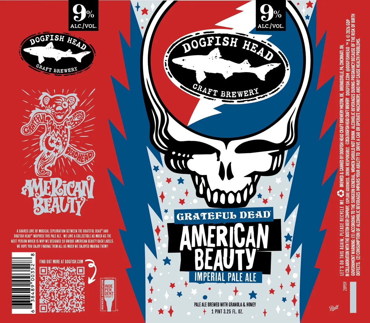 Grateful Dead American Beauty label