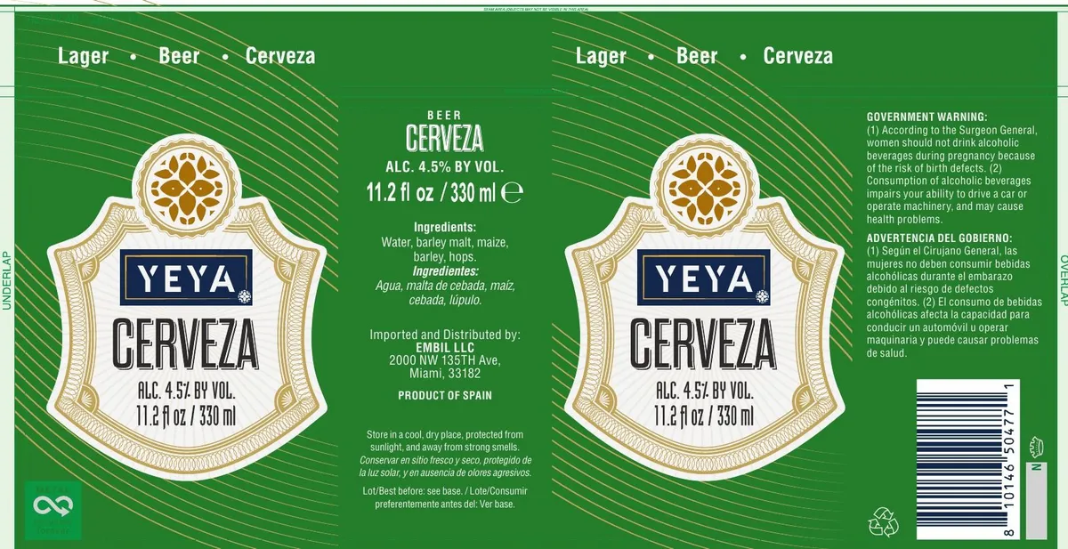 Yeya Cerveza label