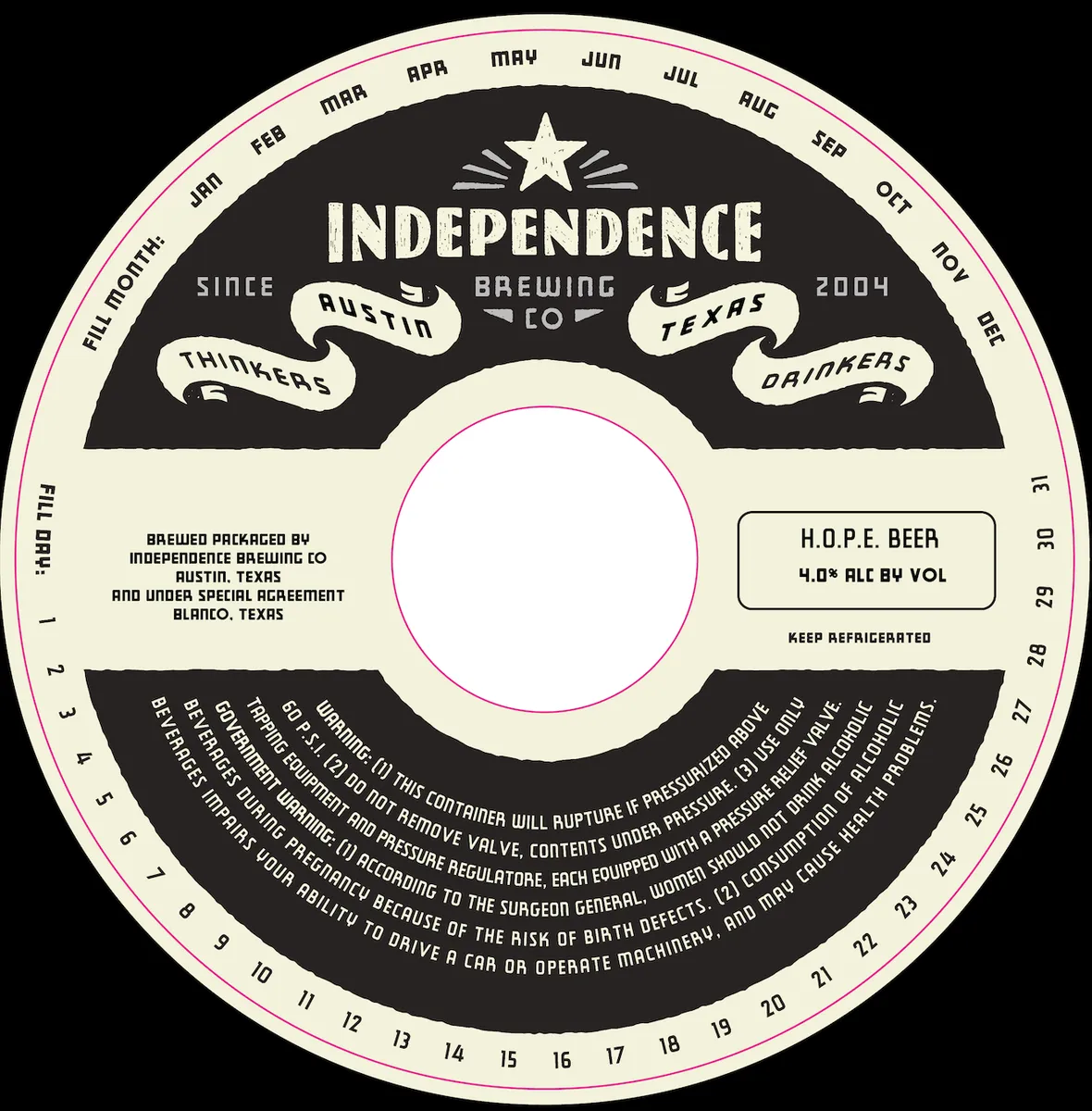 H.O.P.E. Beer label