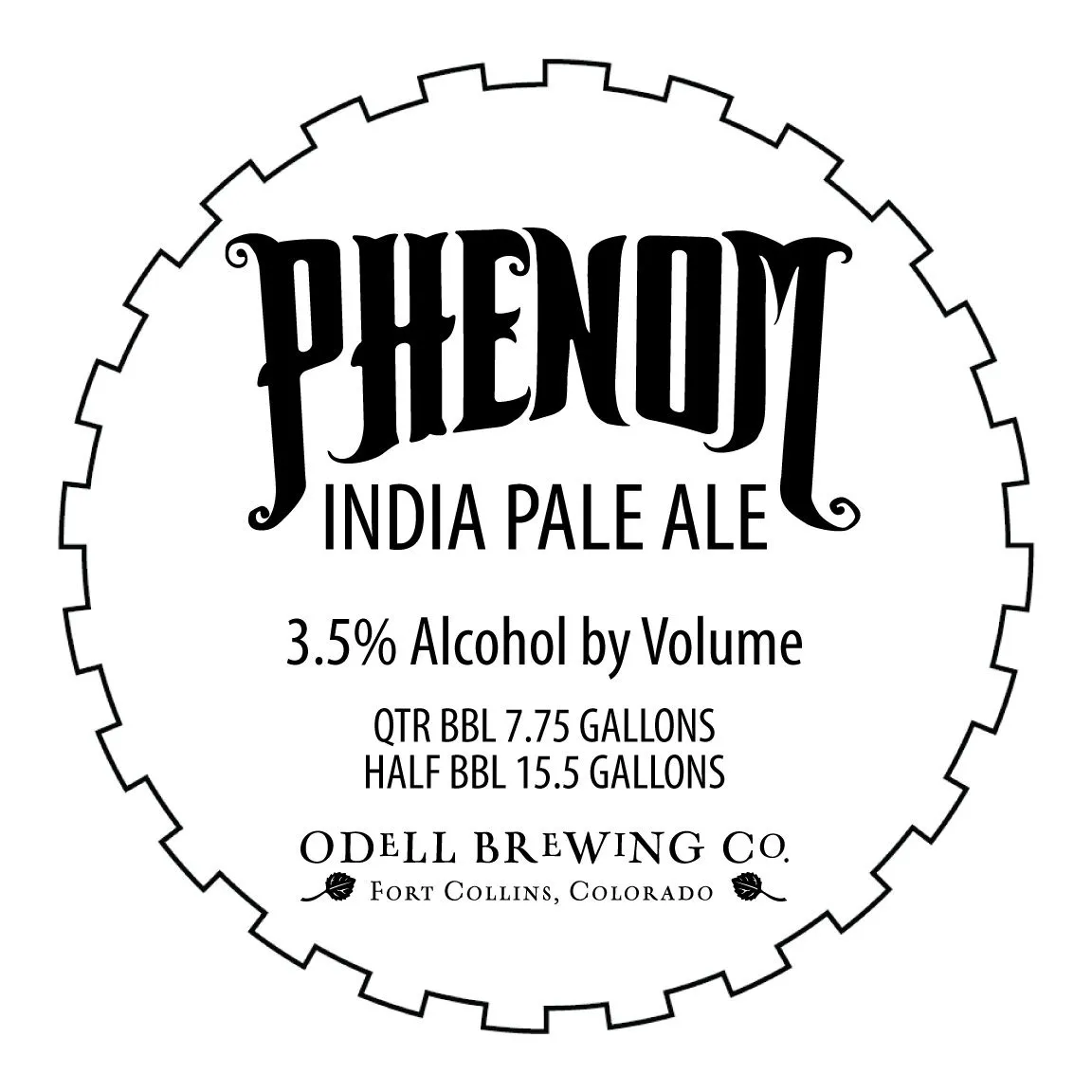 Phenom IPA label
