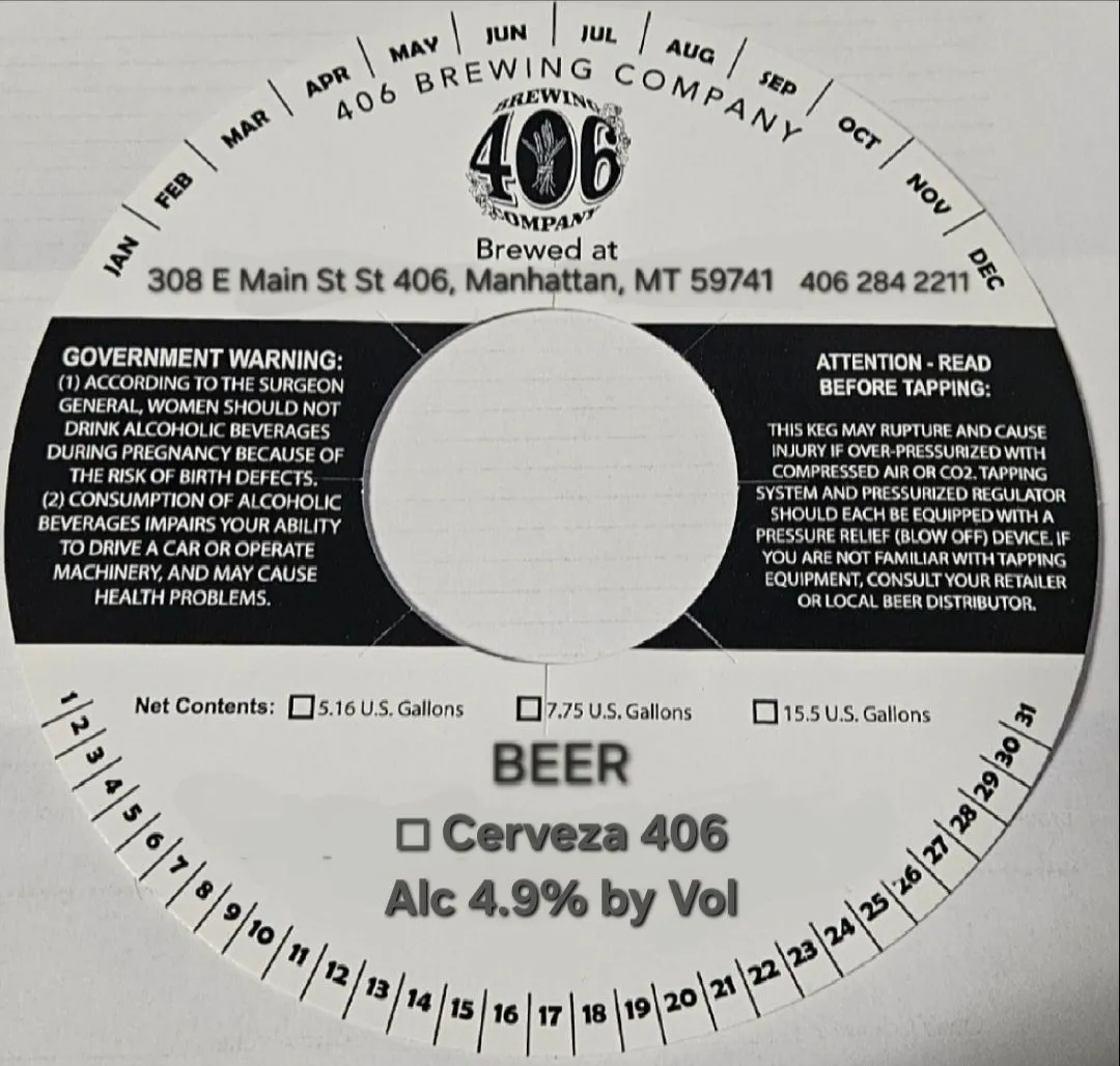 Cerveza 406 label