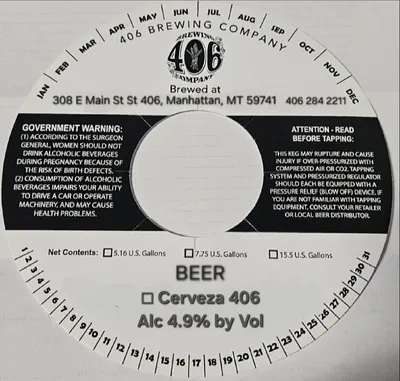 Cerveza 406 label