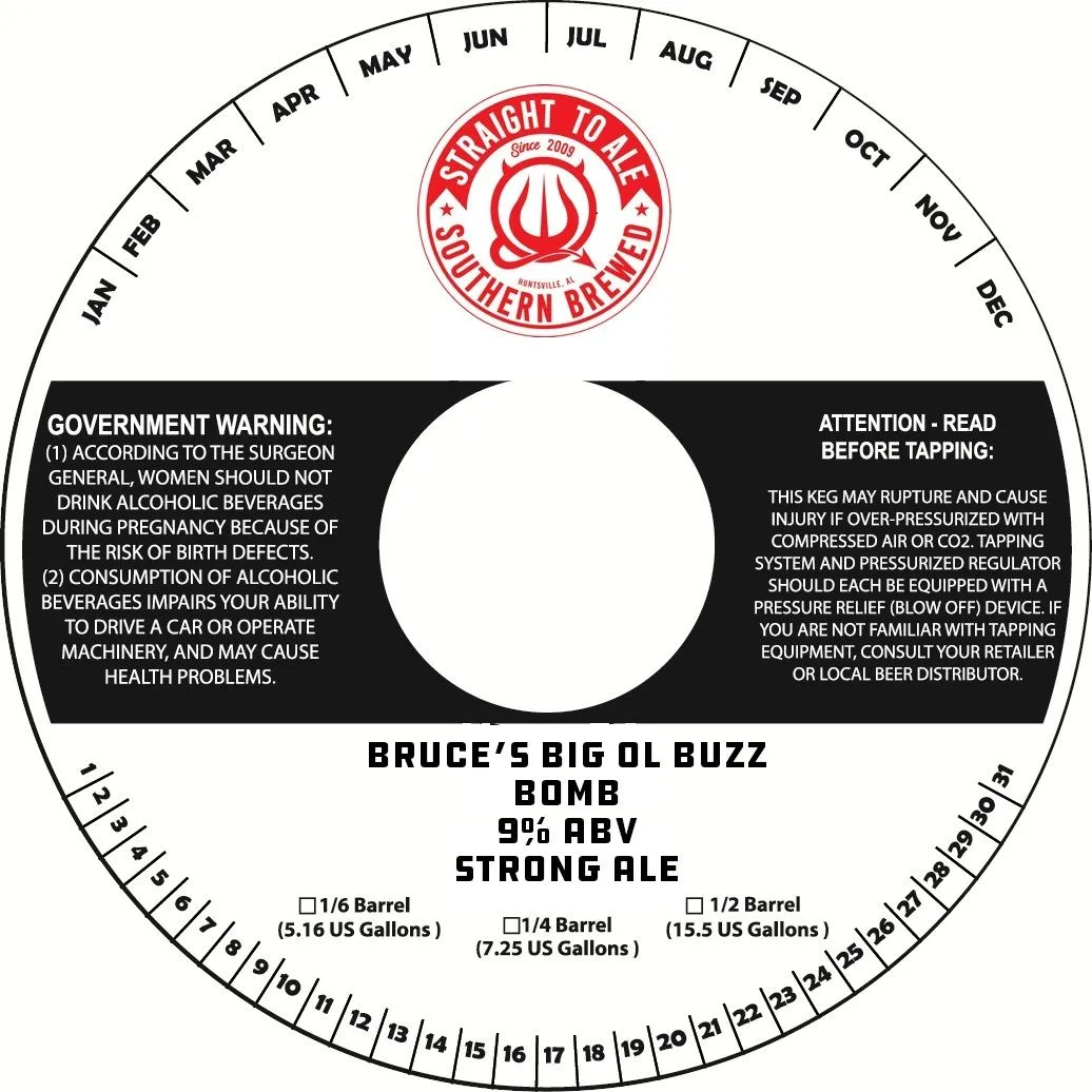 Bruce's Big Ol Buzz Bomb label