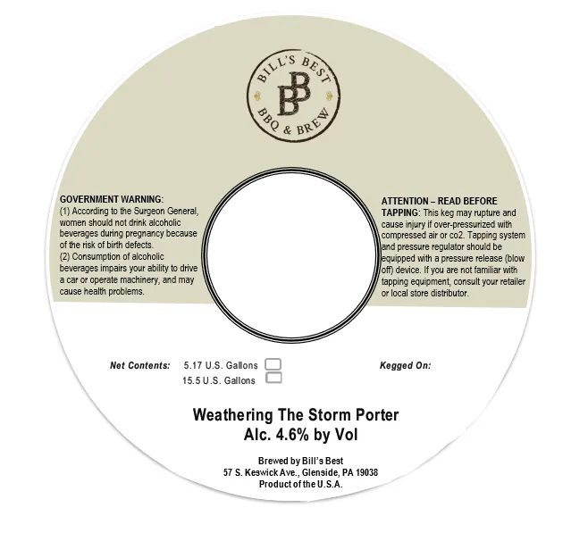 Weathering The Storm Porter label