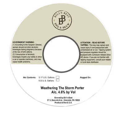 Weathering The Storm Porter label
