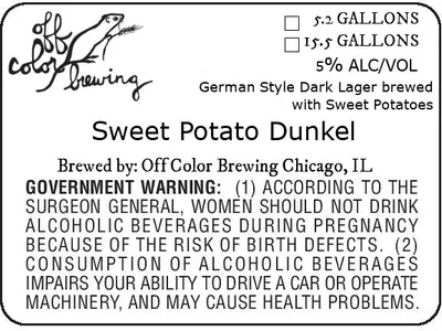 Sweet Potato Dunkel label