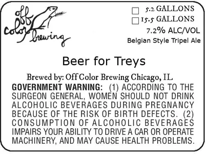 Beer for Treys label