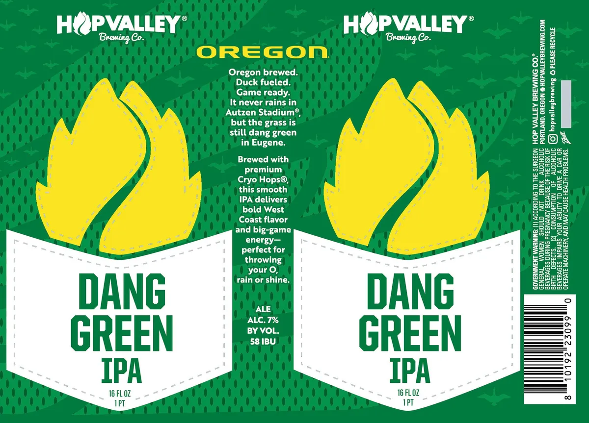 Dang Green IPA label
