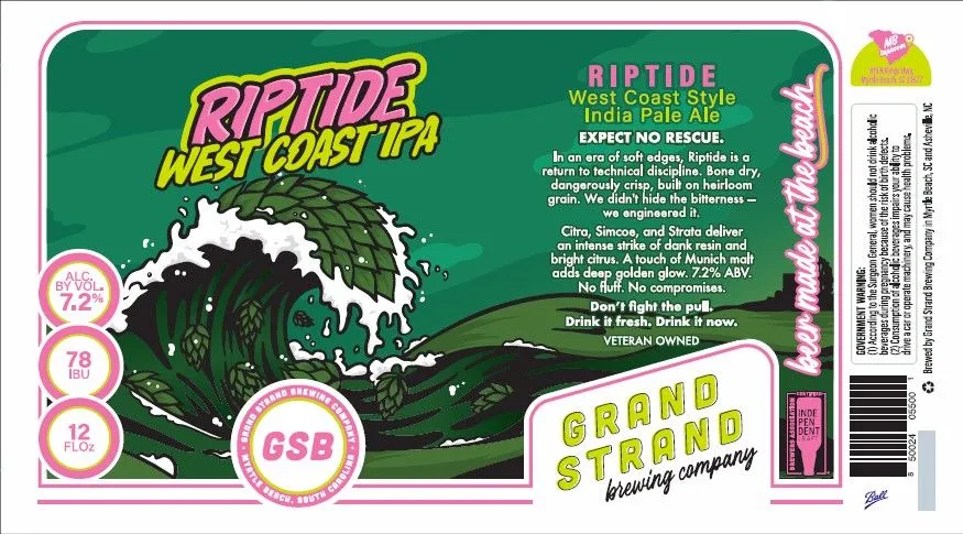Riptide West Coast IPA label
