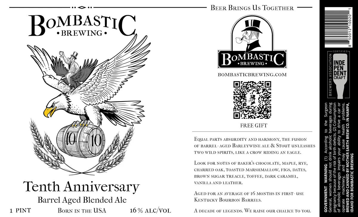 Tenth Anniversary Barrel Aged Blended Ale label