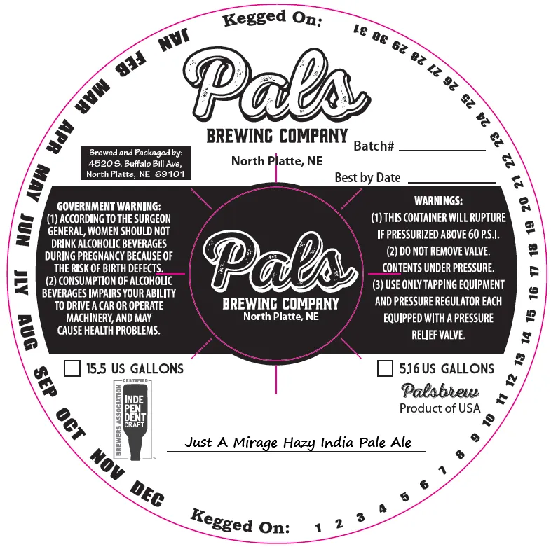 Just A Mirage Hazy India Pale Ale label