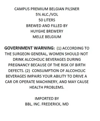 Campus Premium Belgian Pilsner label