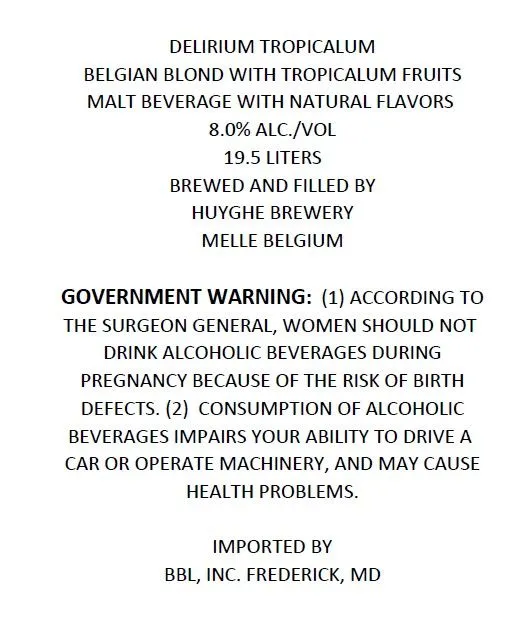 Delirium Tropicalum label