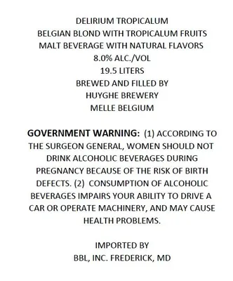 Delirium Tropicalum label