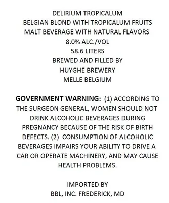 Delirium Tropicalum label