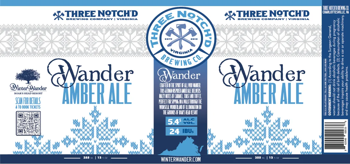 Wander Amber Ale label