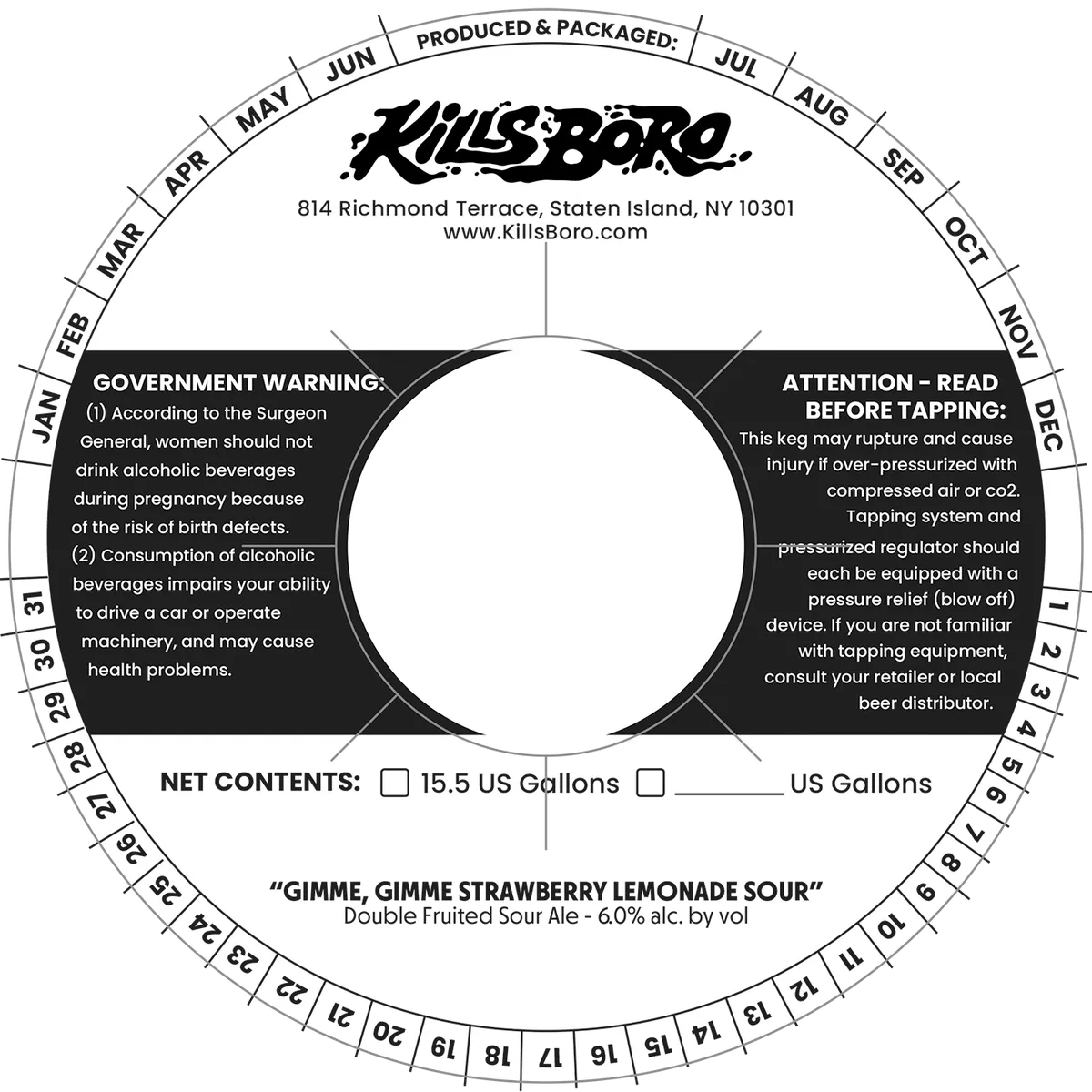 Gimme Gimme Strawberry Lemonade Sour label