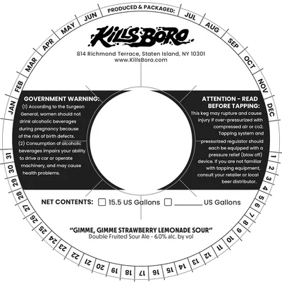 Gimme Gimme Strawberry Lemonade Sour label