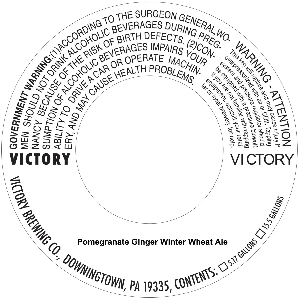 Pomegranate Ginger Winter Wheat Ale label