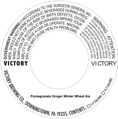 Pomegranate Ginger Winter Wheat Ale label