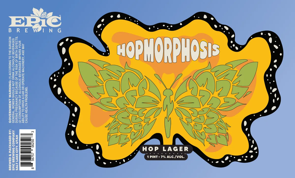 Hopmorphosis Hop Lager label