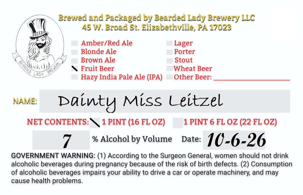 Dainty Miss Leitzel label