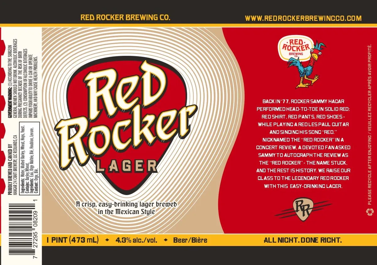Red Rocker Lager label
