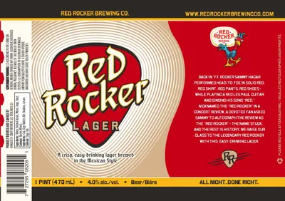 Red Rocker Lager label