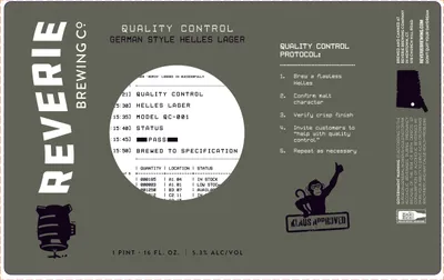 Quality Control German Style Helles Lager label