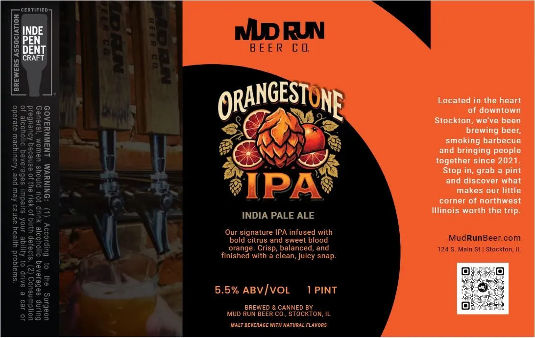 Orangestone IPA label