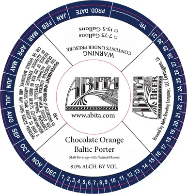 Chocolate Orange Baltic Porter label