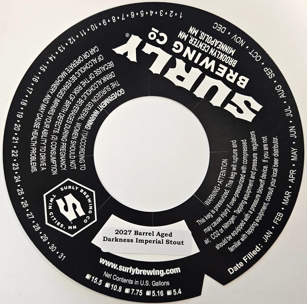 2027 Barrel Aged Darkness Imperial Stout label