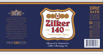 Zilker Fine 140 Anniversary Lager label