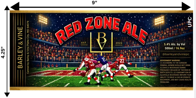 Red Zone Ale label