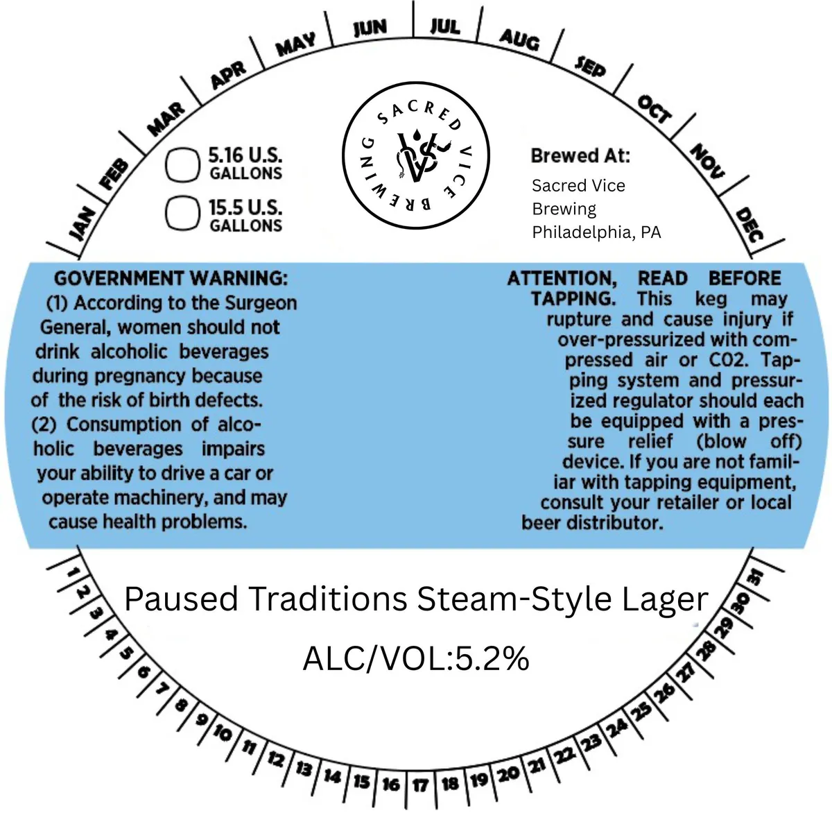Paused Traditions Steam-Style Lager label