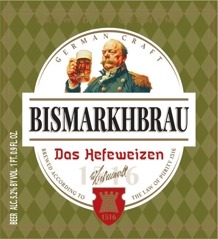 Bismarkhbrau Das Hefeweizen label