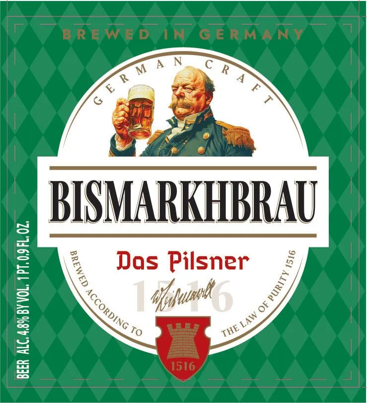 Bismarkhbrau Das Pilsner label
