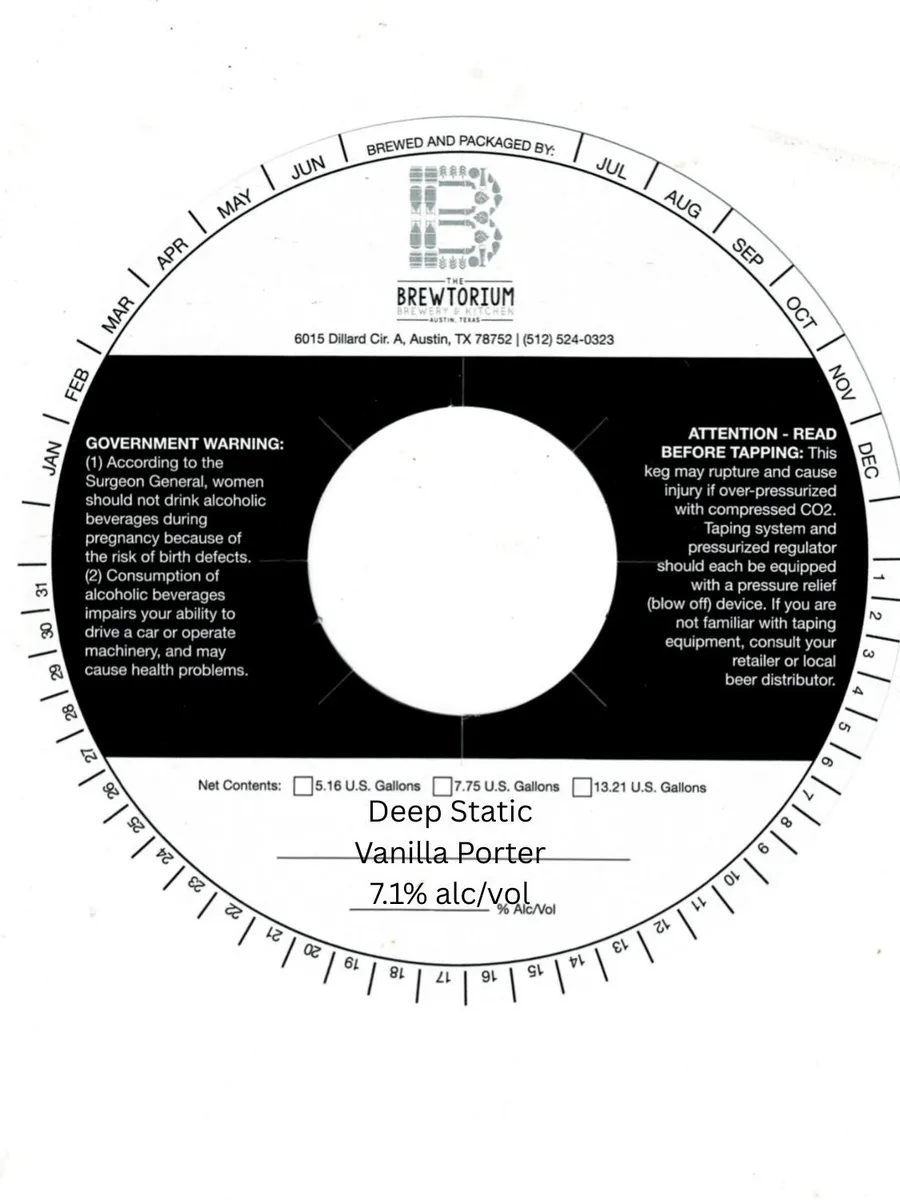 Deep Static Vanilla Porter label