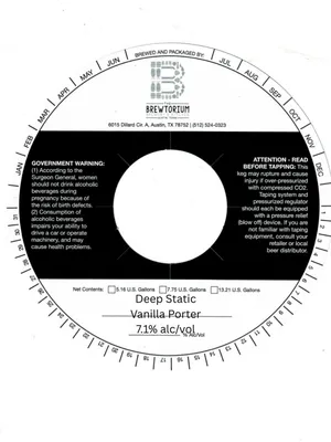Deep Static Vanilla Porter label