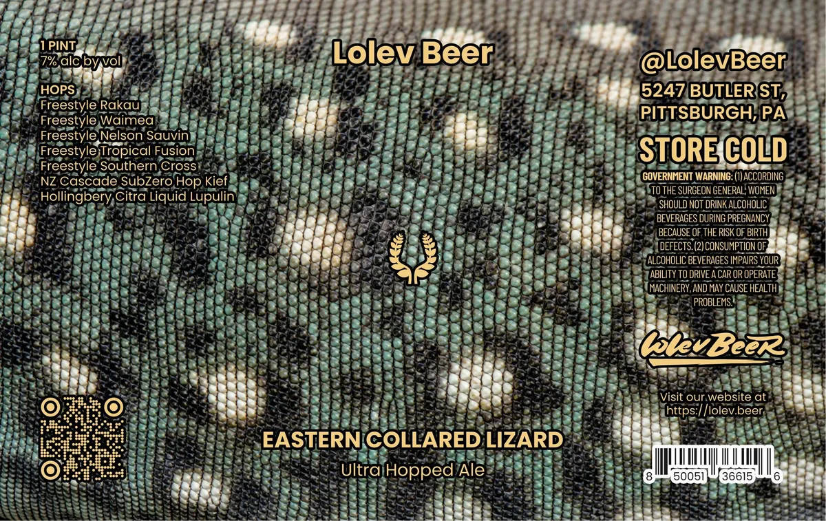 Eastern Collared Lizard label