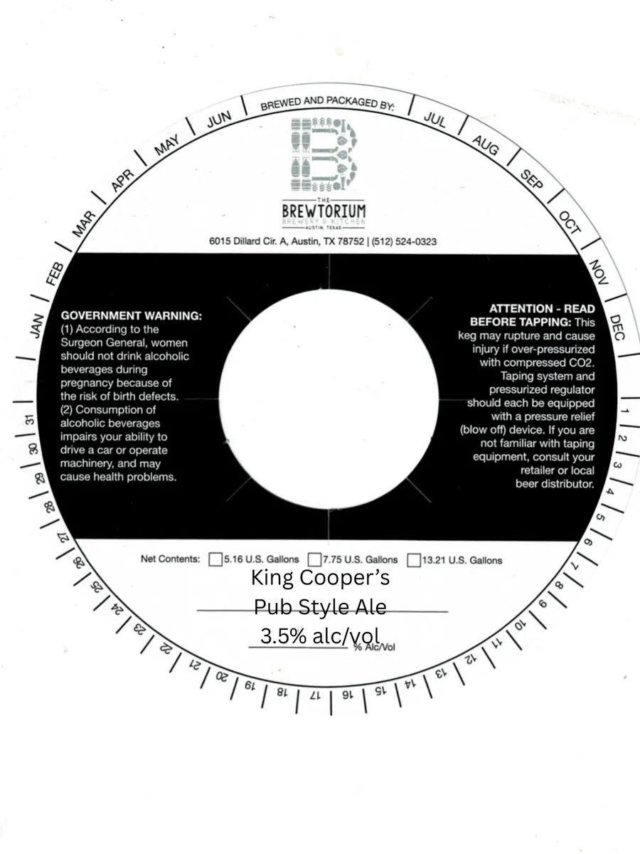 King Cooper's Pub Style Ale label