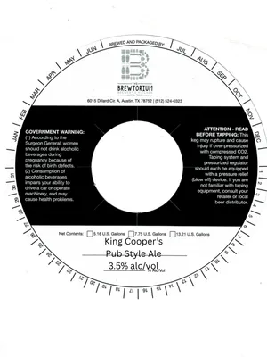 King Cooper's Pub Style Ale label