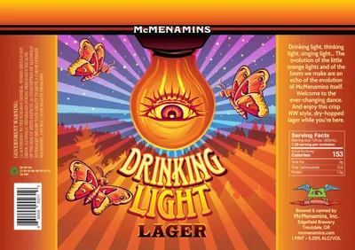 Drinking Light Lager label
