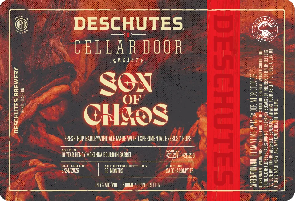 Son of Chaos Fresh Hop Barleywine label