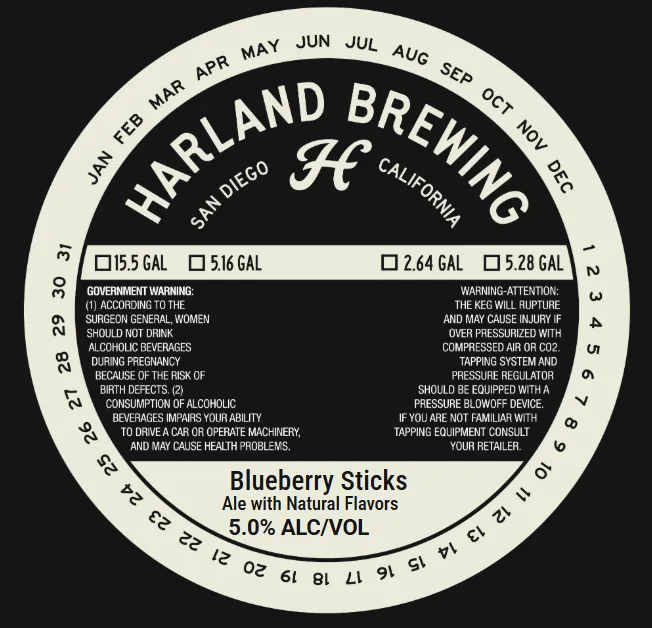 Blueberry Sticks label