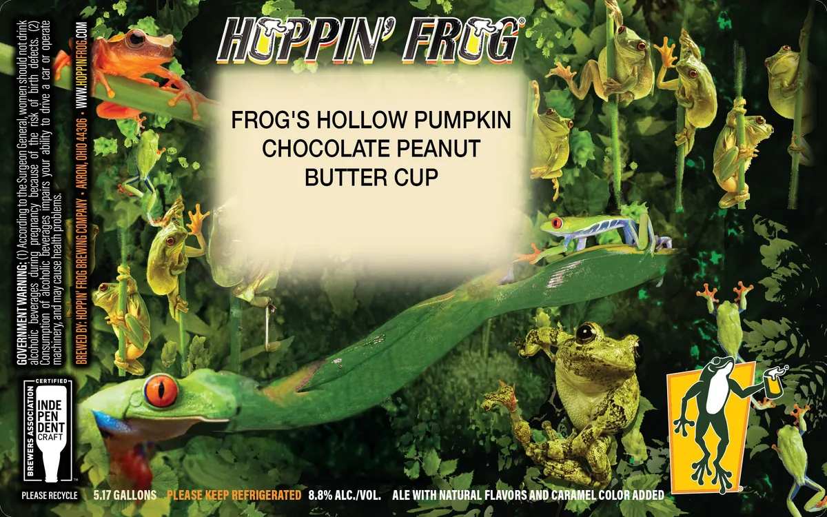 Frog's Hollow Pumpkin Chocolate Peanut Butter Cup label